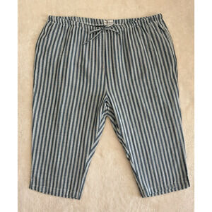 Draper's & Damon's Capri Cotton Elastic/Tie Waist Pull-on Pants Blue/White Sz 3X